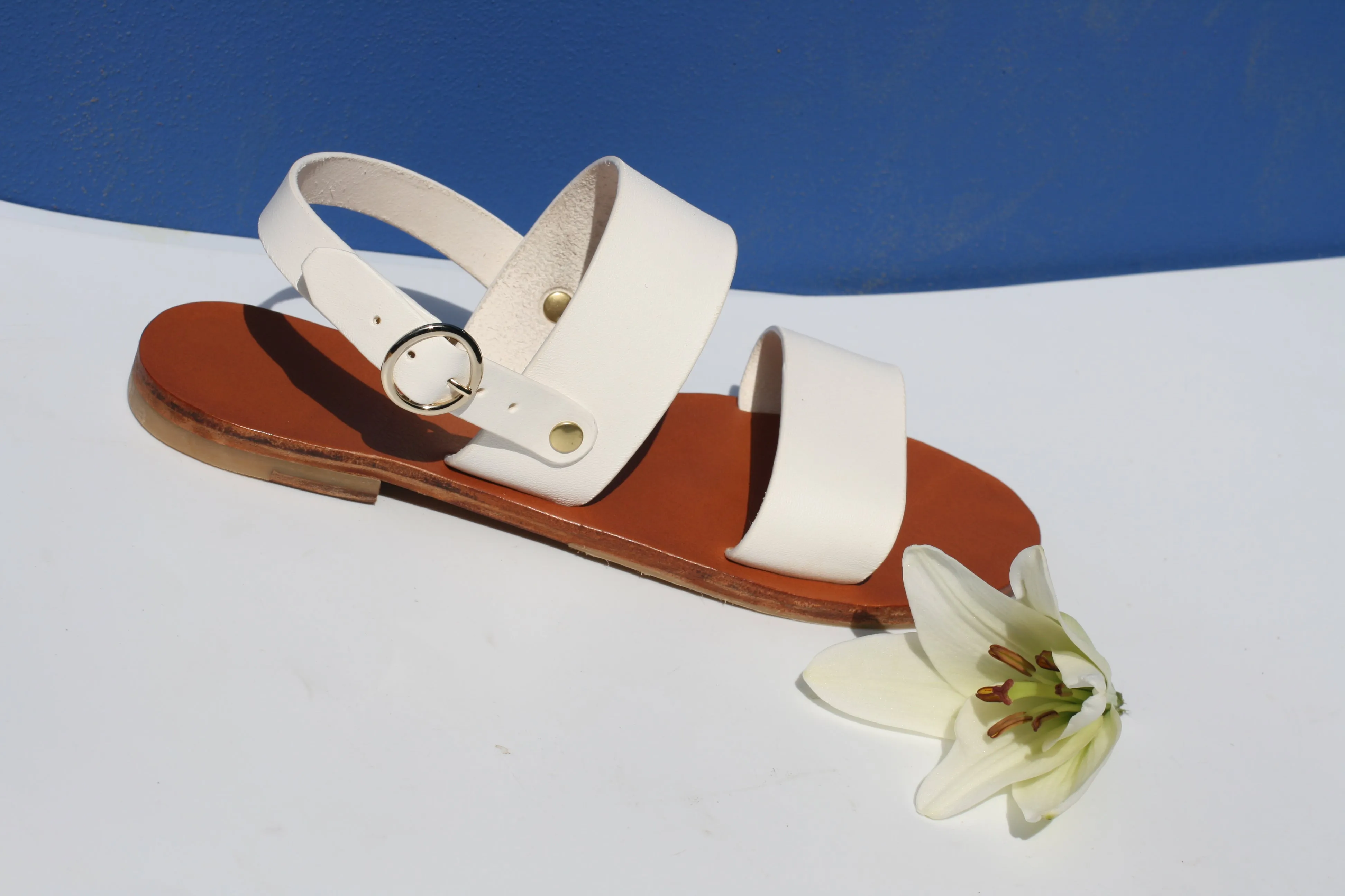 Party Bride - Camel Sole - Slingback Two-Strap Sandals
