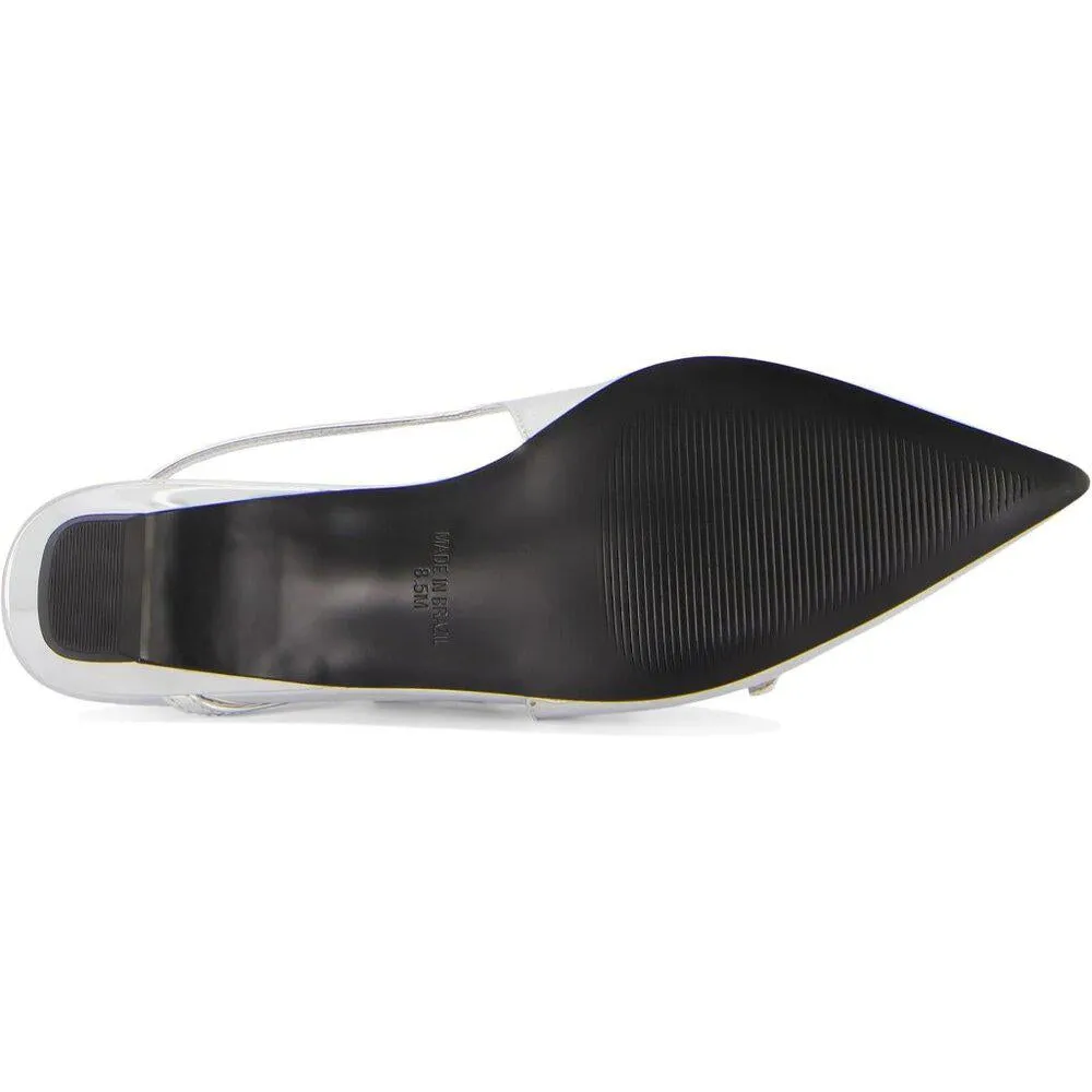 Peony Silver Strappy Flat Shoes
