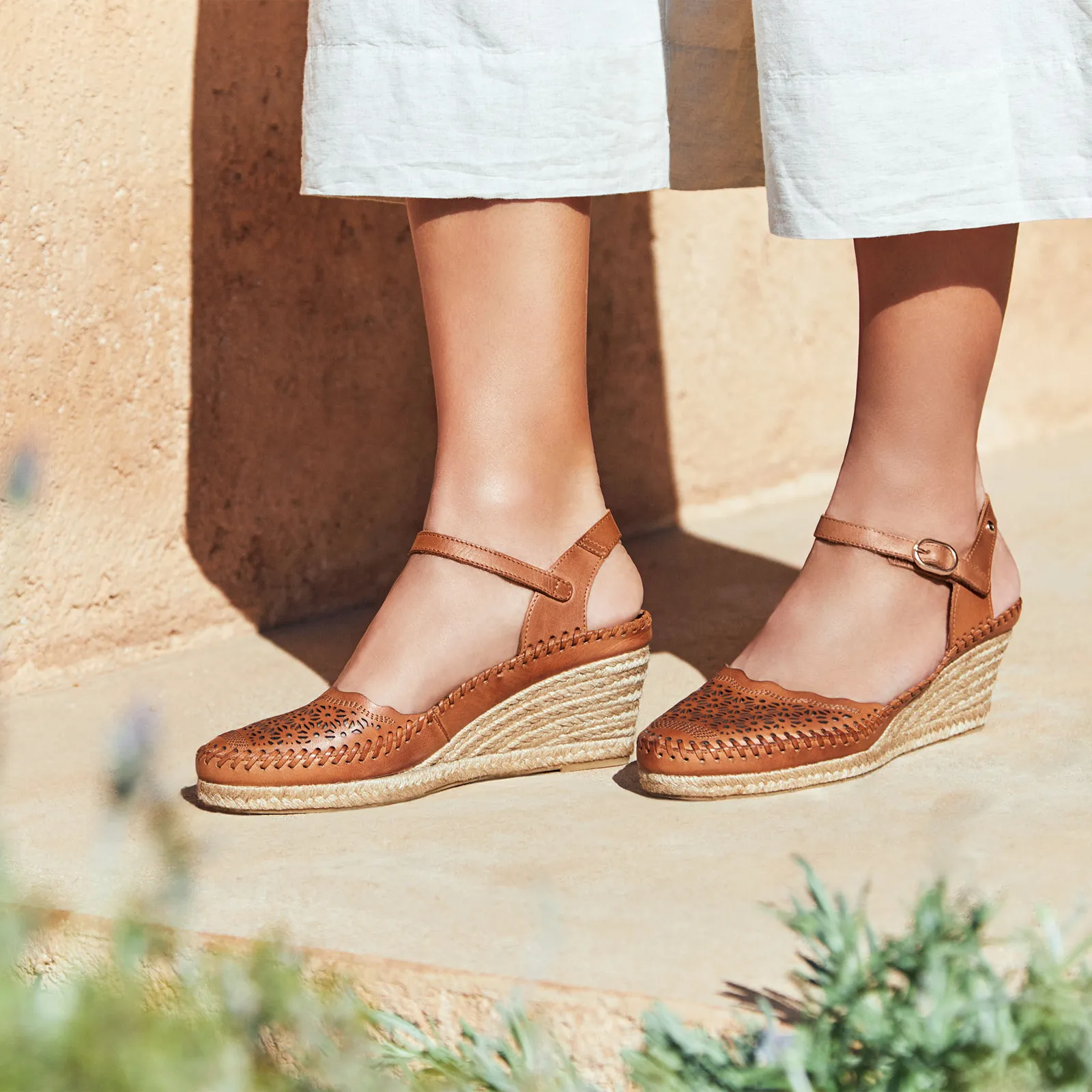 Pikolinos Vila W9Y-1508 Wedge Sandal (Women) - Brandy Leather