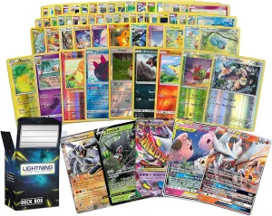 Pokémon 100 Pokemon Card Lot with Legendary Ultra Rare Cards- Bundle with a LCC Deck Box Included