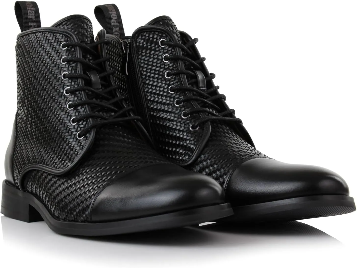 Polar Fox Brooke MPX806061 Grey Woolen and Leather Lace-up Fashion Chukka Boots with Zipper Closure