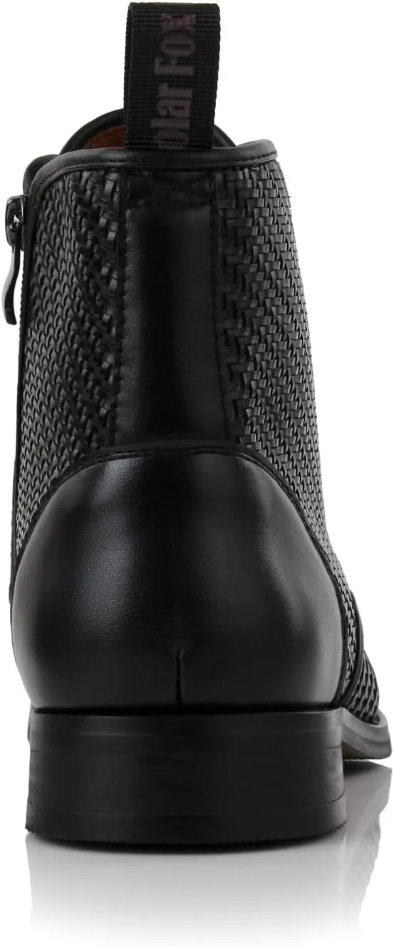 Polar Fox Brooke MPX806061 Grey Woolen and Leather Lace-up Fashion Chukka Boots with Zipper Closure