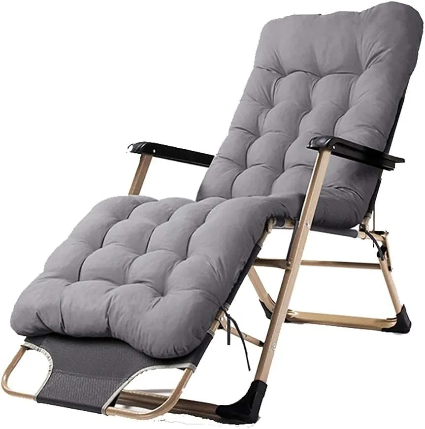 Portable Steel Deck Chair,Metal Recliner Folding Lunch Break Chair Balcony Home Lazy Office Backrest Portable Breathable Chair,Strong Carrying Capacity