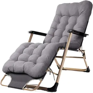 Portable Steel Deck Chair,Metal Recliner Folding Lunch Break Chair Balcony Home Lazy Office Backrest Portable Breathable Chair,Strong Carrying Capacity