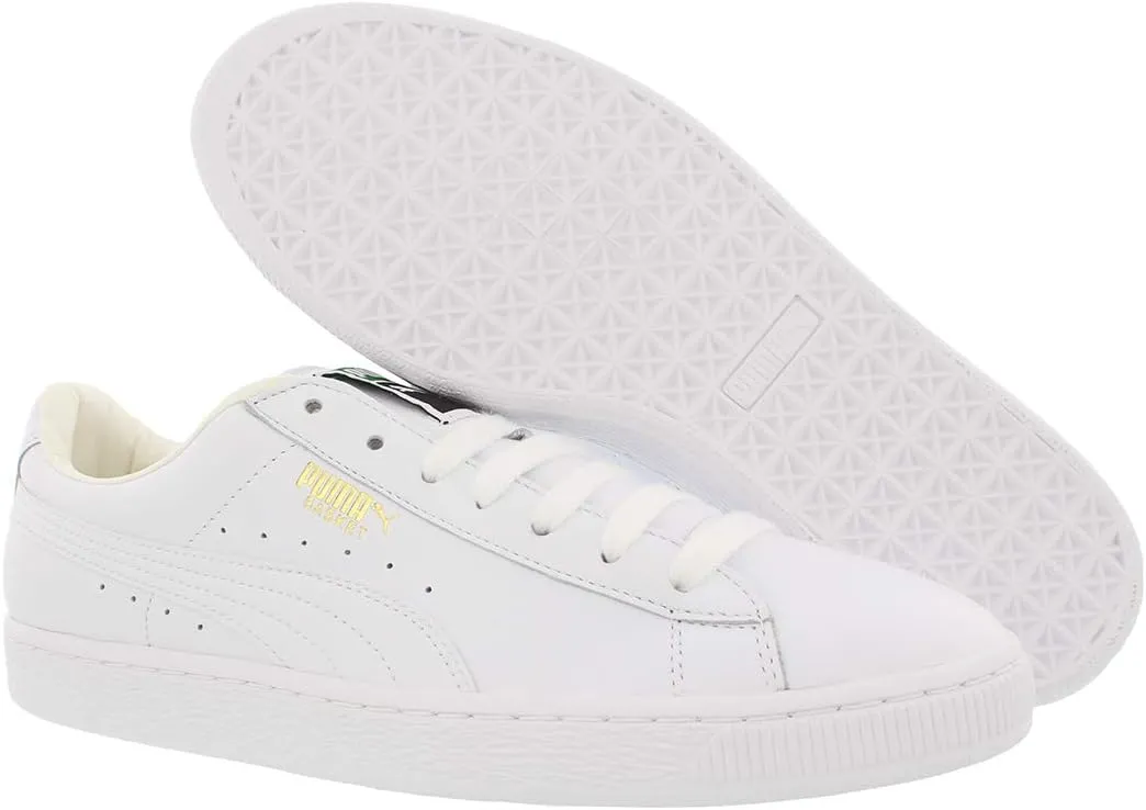 PUMA Mens Basket Classic Xxi Lace Up Sneakers Shoes Casual - White