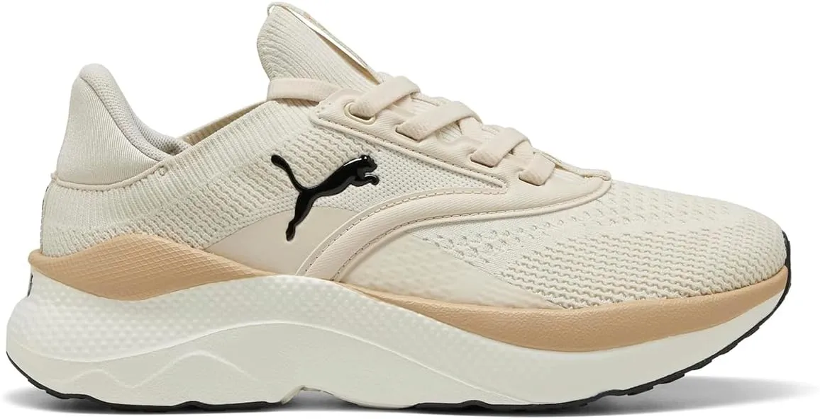 PUMA Women's Softride Mayve WN's Street Running Shoe, Alpine Snow Warm White PUMA Black, 9 Women
