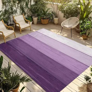 Purple Farmhouse Outdoor Patio Rug 5x8ft Large,Washable RV Camping Outside Area Runner Rug Mat,Vintage Woodgrain Minimalist Stripes Indoor Outdoor Carpet for Picnic Backyard Deck Porch Balcony Beach