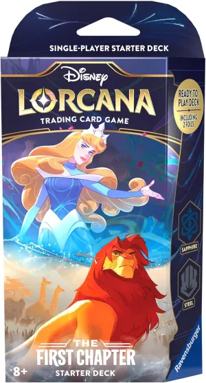 Ravensburger Disney Lorcana TCG: The First Chapter - Sapphire & Steel Single-Player Starter Deck | Engaging Gameplay | Over 200 Original Disney Artworks | Ideal for Ages 8 