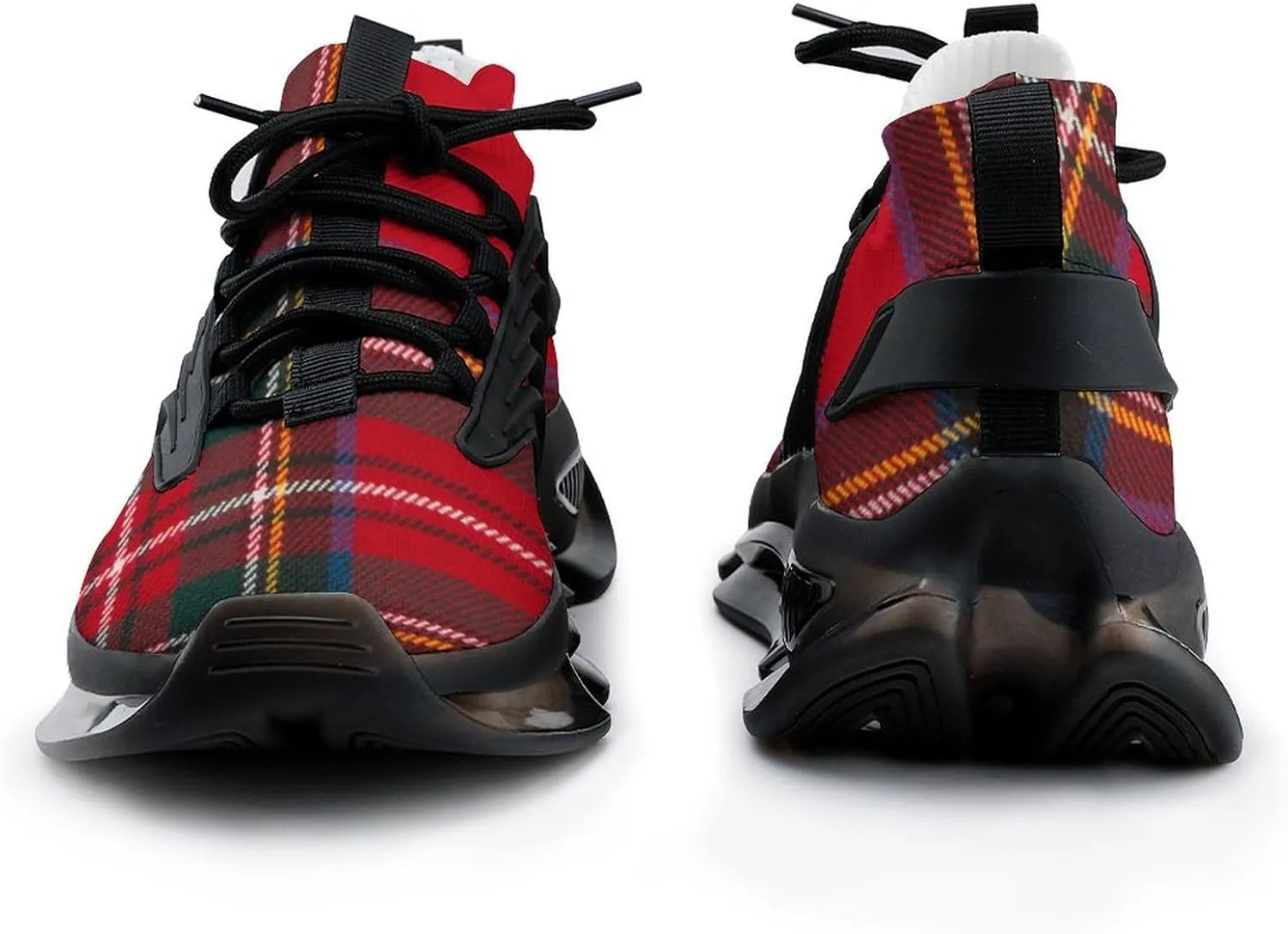 Red Tartan Design Lightweight Women's Sneakers Running Tennis Shoes Walking Sportswear Gym Travel for Men