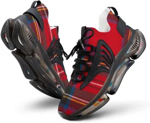 Red Tartan Design Lightweight Women's Sneakers Running Tennis Shoes Walking Sportswear Gym Travel for Men