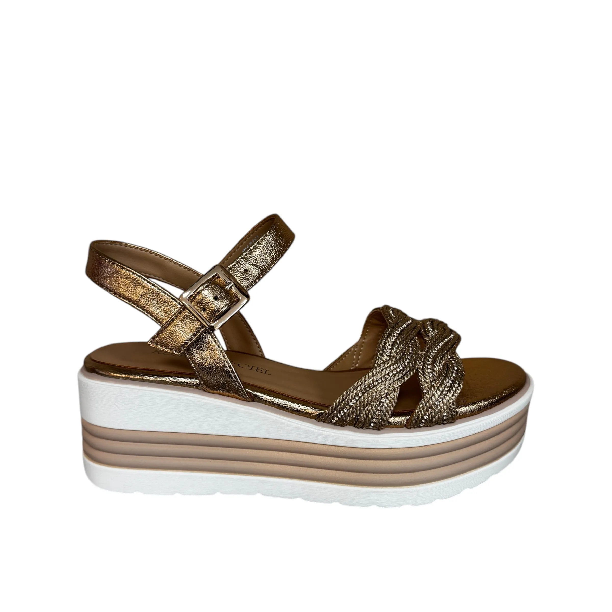 Regarde Le Ciel Sheyla-43 Gold Platform Sandal