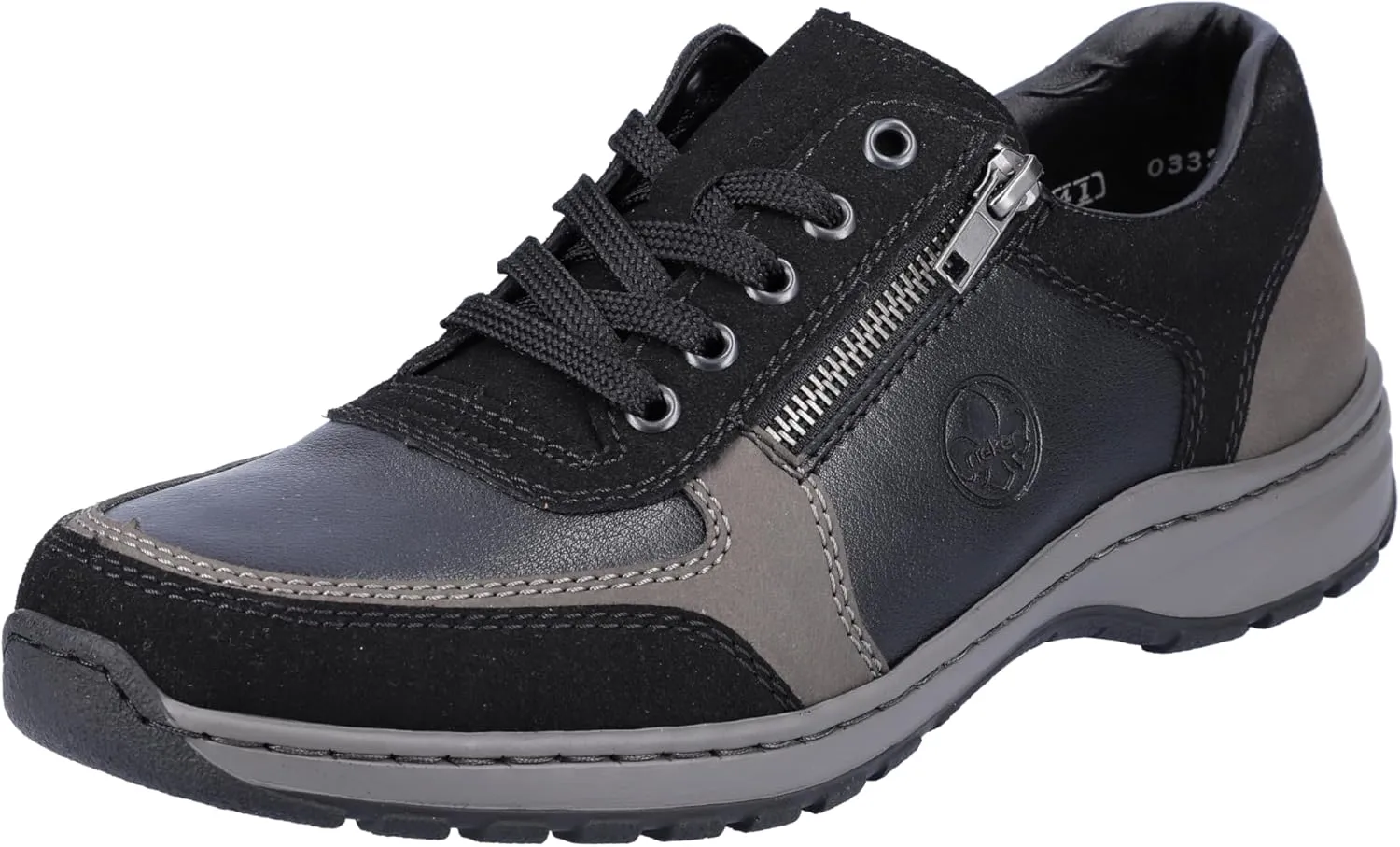 Rieker Men's 3322 Lace-Up Shoes, Black Graphite Black 03322 00, 7.5 Men