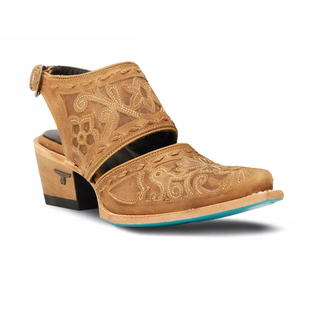 Robin Tooled Inlay Snip Toe Slingback Mules