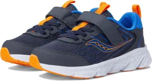 Saucony Wind 3.0 Alternative Closure (Little Big Kid) Sneaker, Navy/Peel, 12 Wide US Unisex