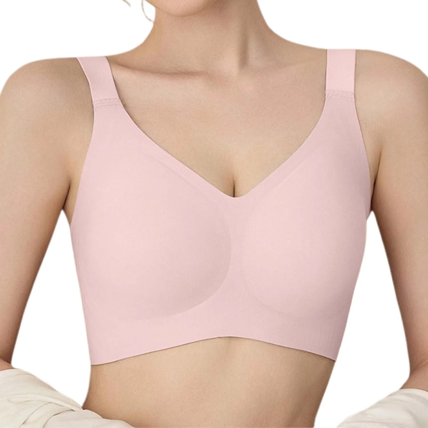 Seamless Bras for Women Large Bust Lift W Cup Design Underwire Support Slimming and Womens Plus Size