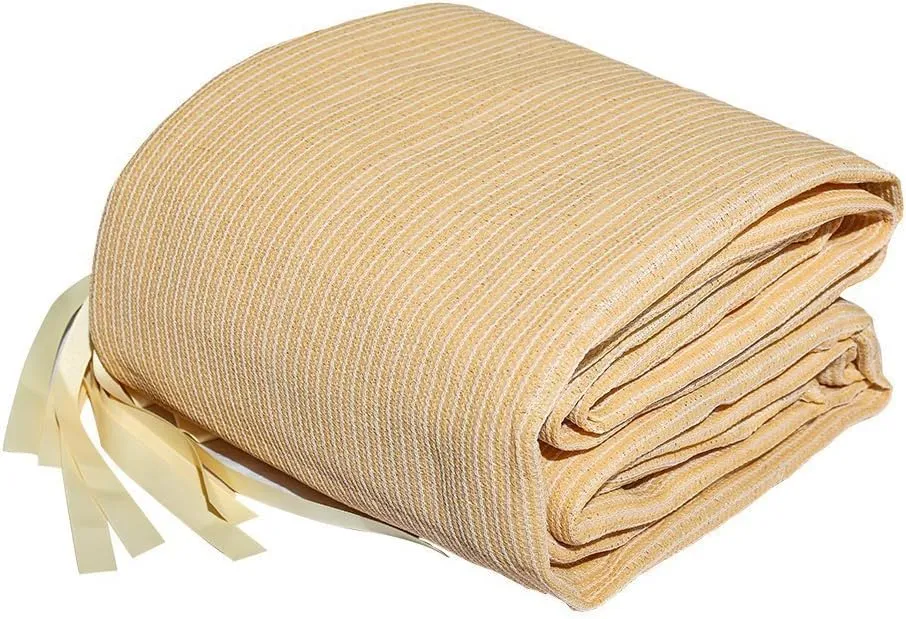 Shatex Shade Panel 12' x 12' Block 90% with Ready-tie up Ribbon for Pergola Gazebo Porch, Wheat