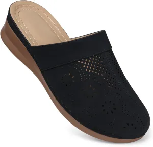 SHIBEVER Clogs for Women Mules Slip-on: Closed Toe Clog - Summer Comfortable Mule