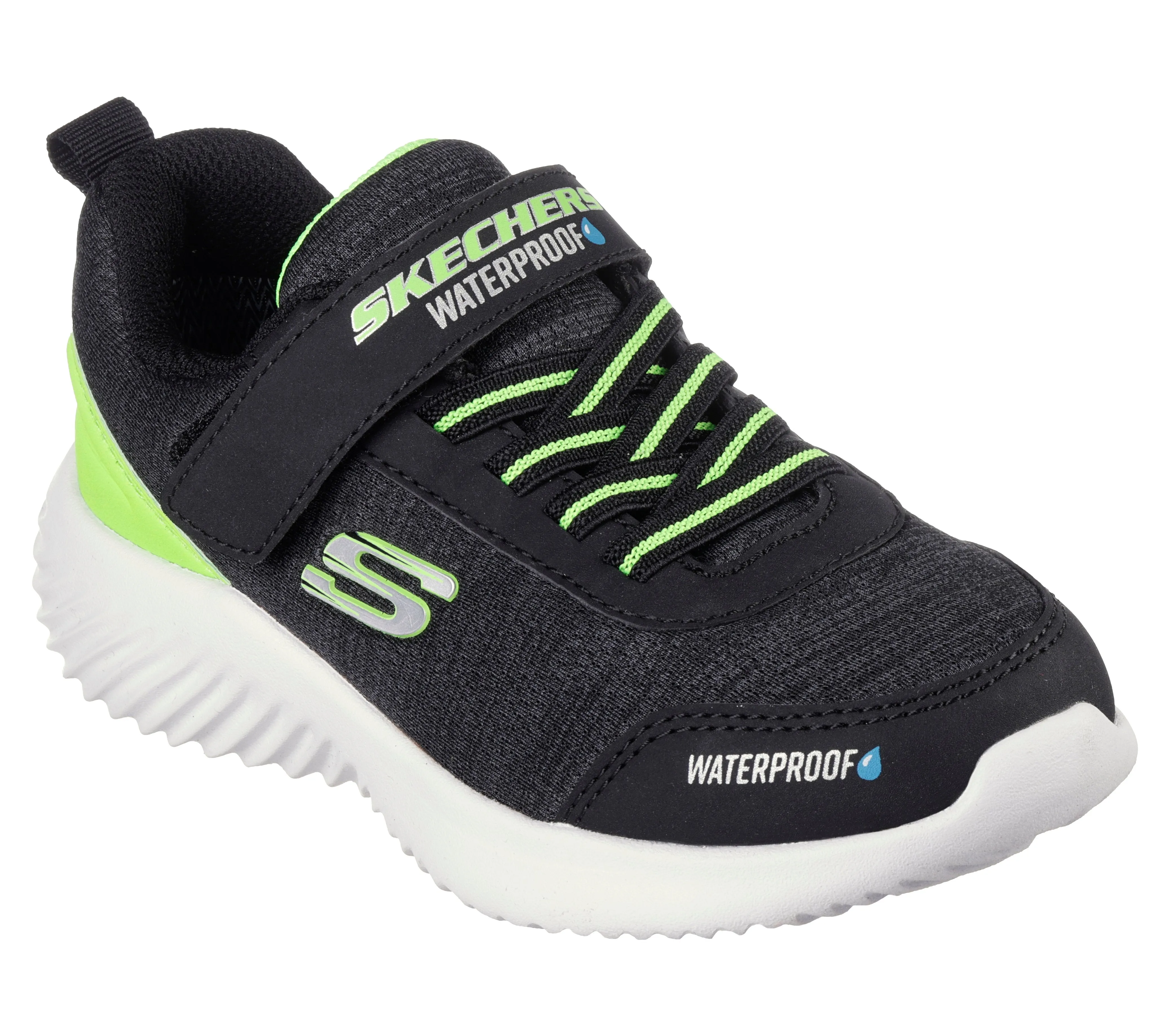Skechers Bounder Dripper Drop Boys Shoes - Black/Lime Green