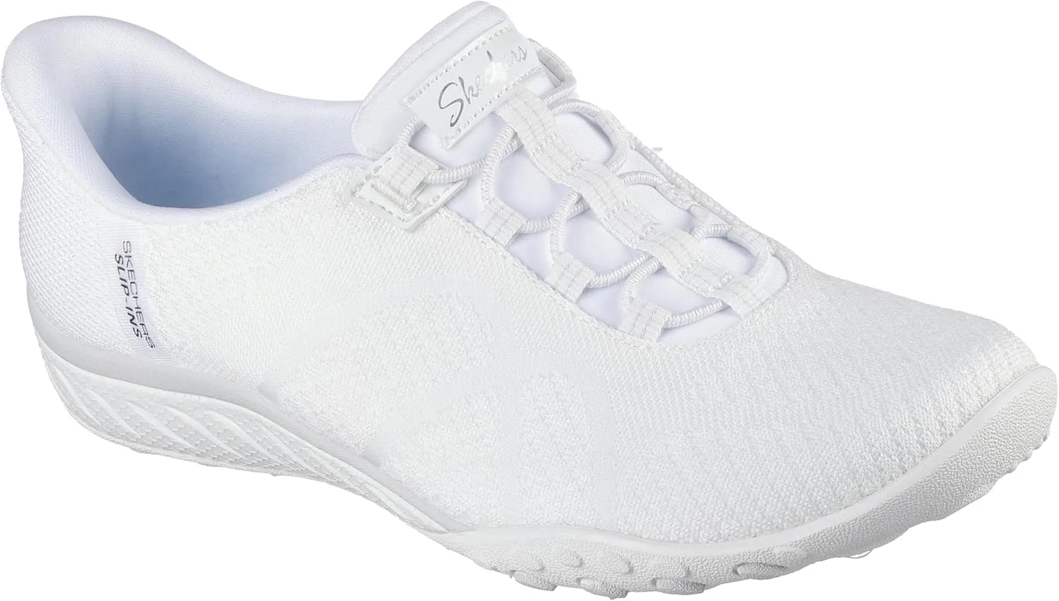 Skechers Modern Comfort Women's Women's Breathe Easy-Knitty Waves Hands Free Slip-Ins Sneaker, White, 11