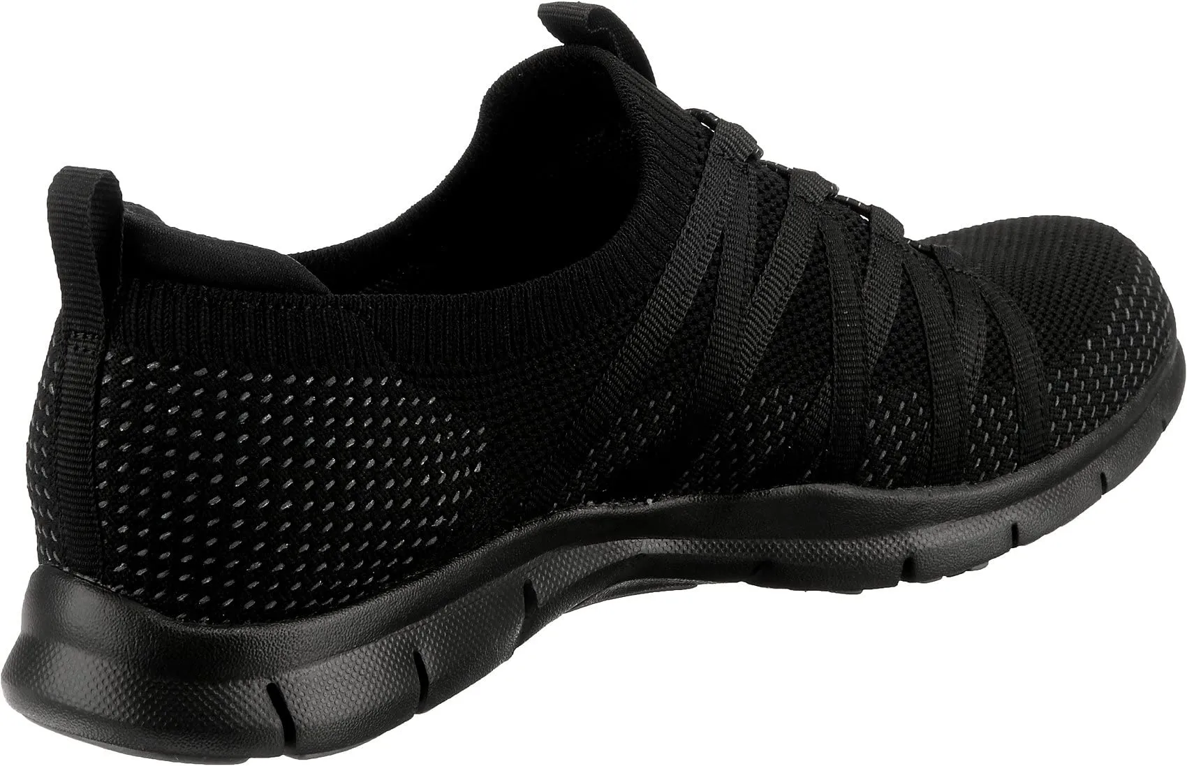 Skechers Women's Gratis-Chic Newness Sneaker 8.5 Black Mesh Stretch Fit