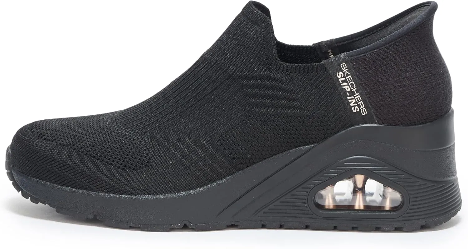 Skechers Women's Uno Wedge-Kickin' Knit Hands Free Slip-ins Sneaker