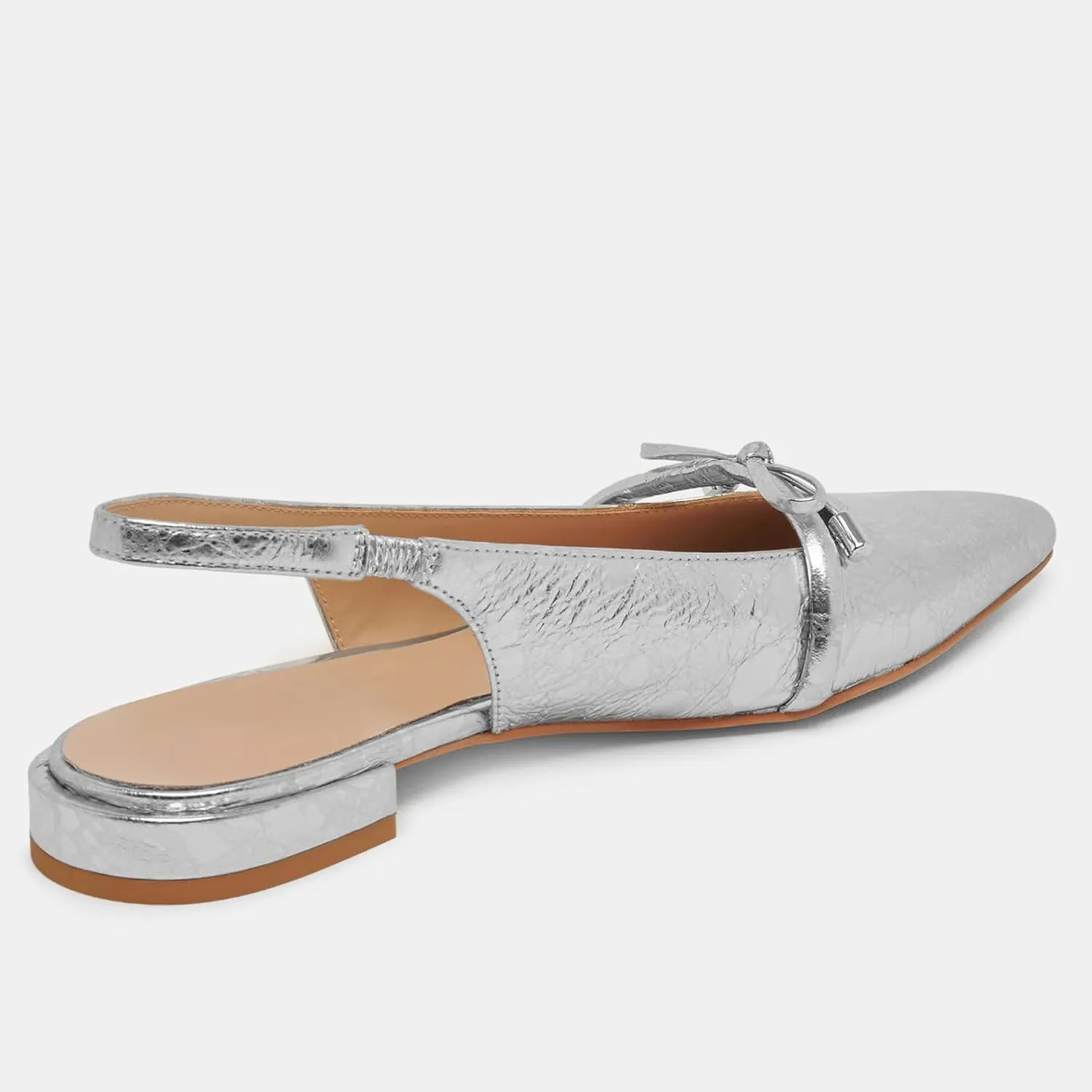 Slingback Flats for Women Bow Tie Closed Pointed Toe Low Heel Pumps Comfortable Work Dress Ballet Flats Mule Shoes