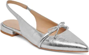 Slingback Flats for Women Bow Tie Closed Pointed Toe Low Heel Pumps Comfortable Work Dress Ballet Flats Mule Shoes