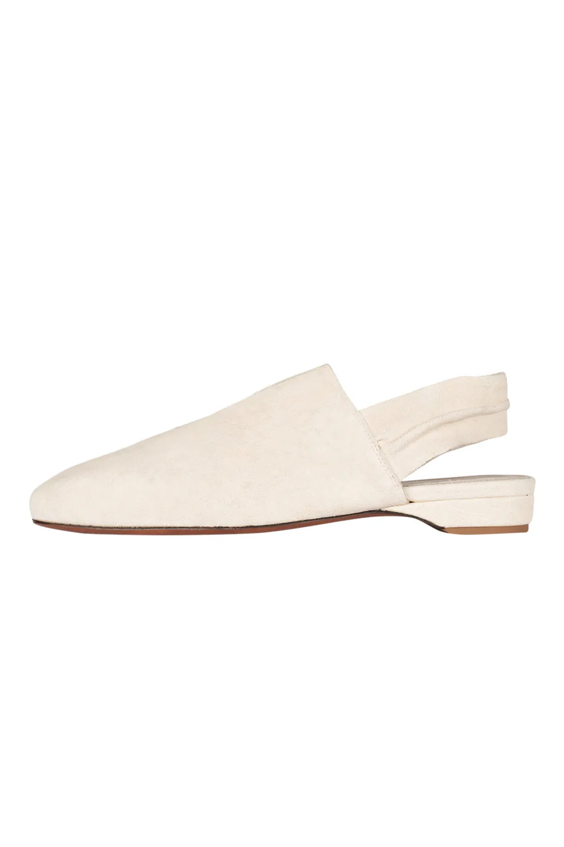Slingback Leather Mule in Grattato Gesso