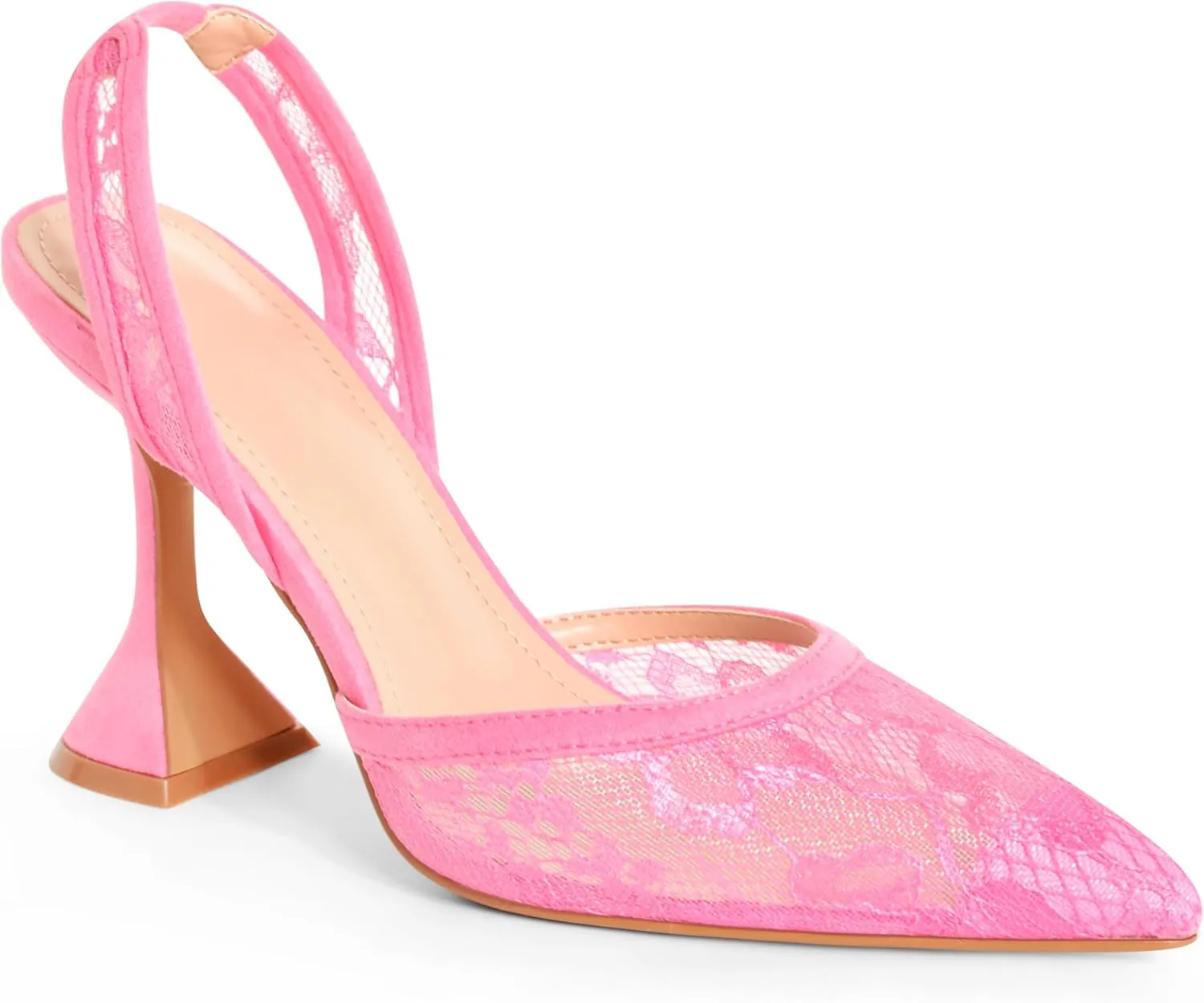 Slingback Mesh Mule Heels for Women with 3.75 Inches Heel