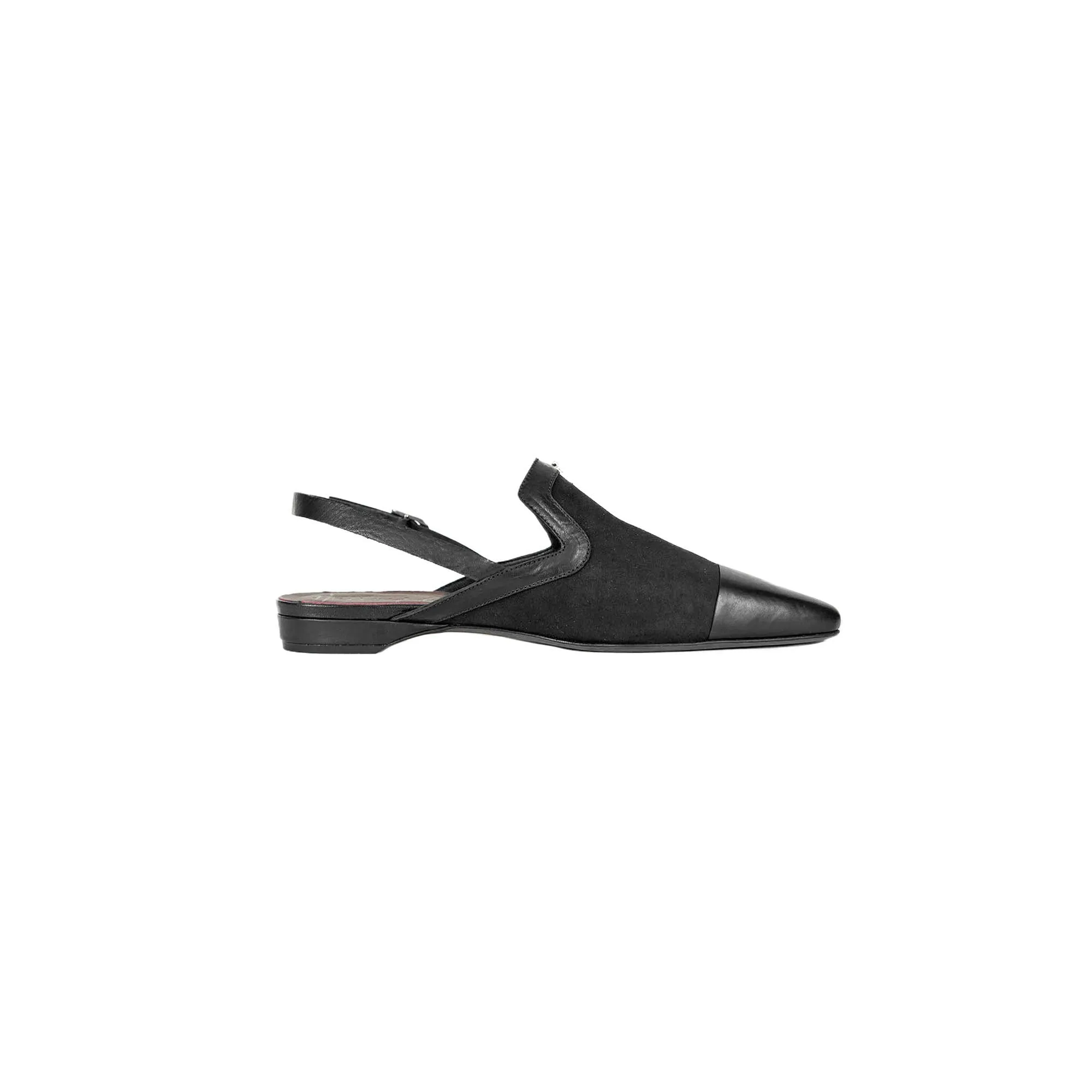 Slingback Shoes Suede Black