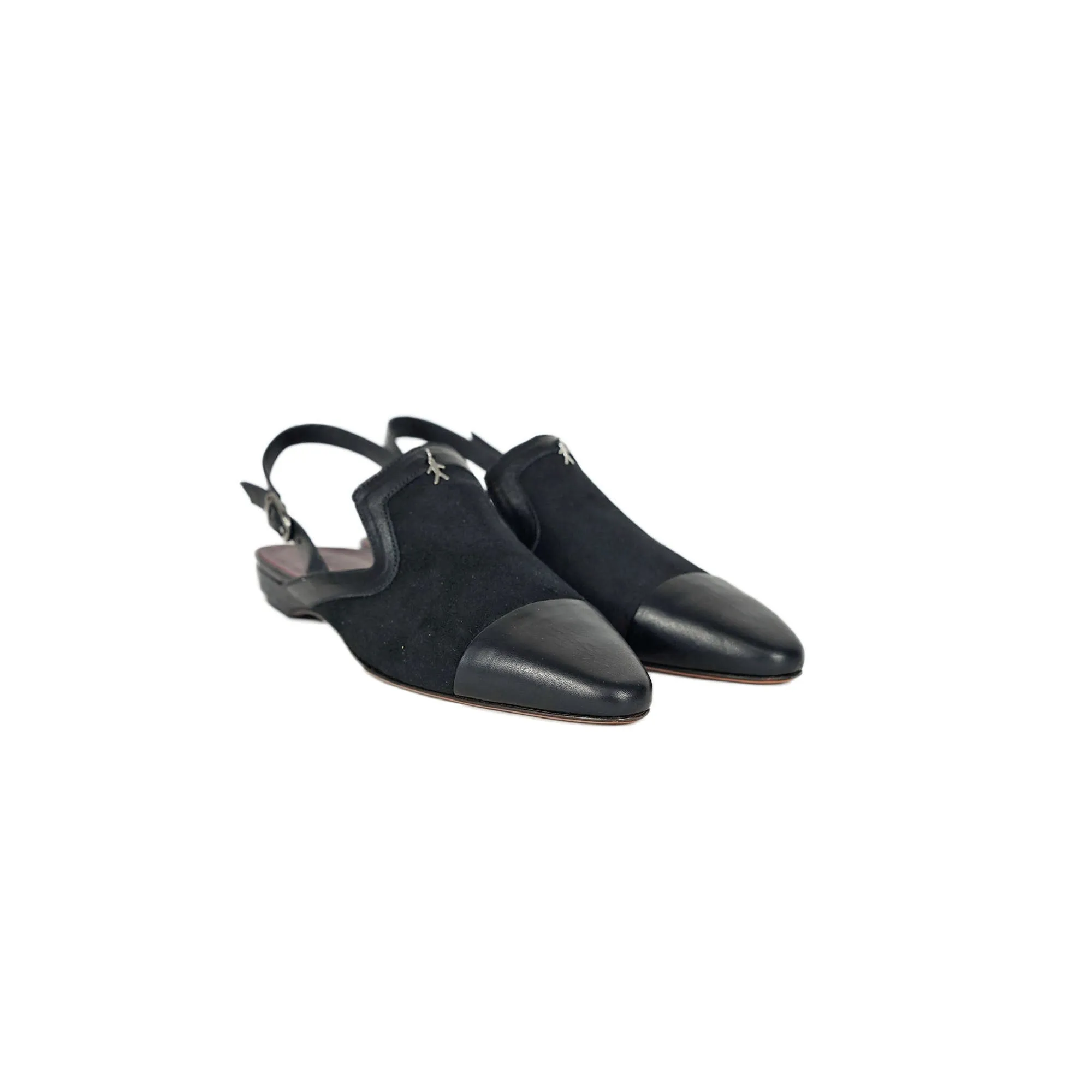 Slingback Shoes Suede Black