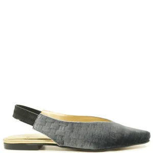 Spain Co  Gray Velvet Printed Slingback