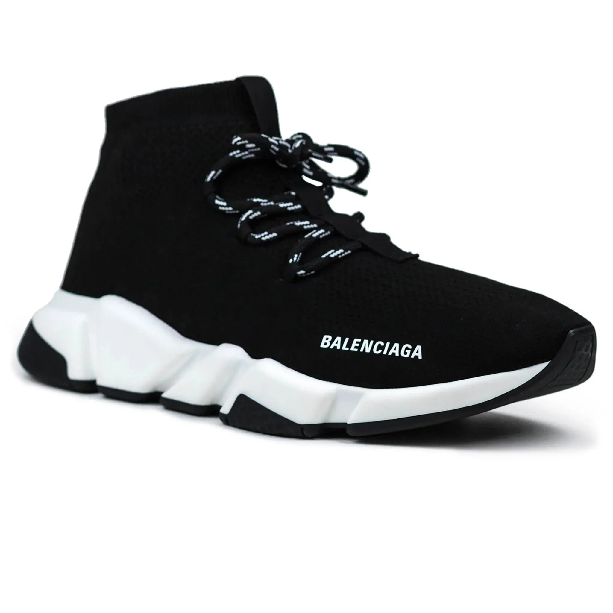 Speed Knit Lace Sock Black White