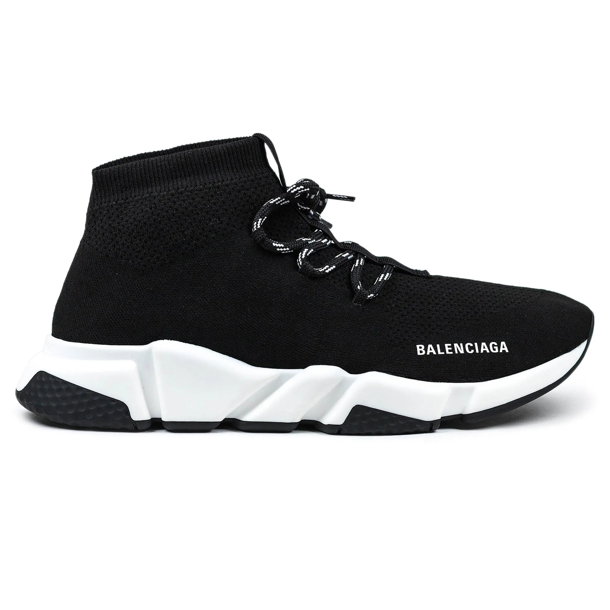 Speed Knit Lace Sock Black White
