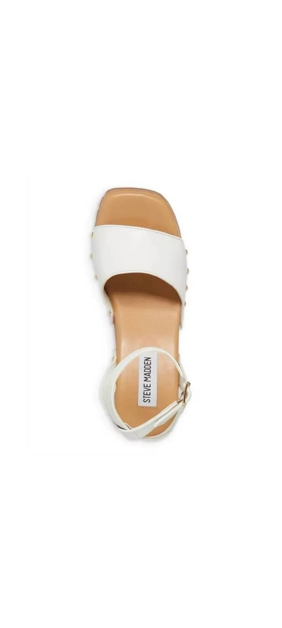Squared Open Leather Ankle Ocala Toe Steve White Sandals Exquisite Strap Don't miss it Madden Platform