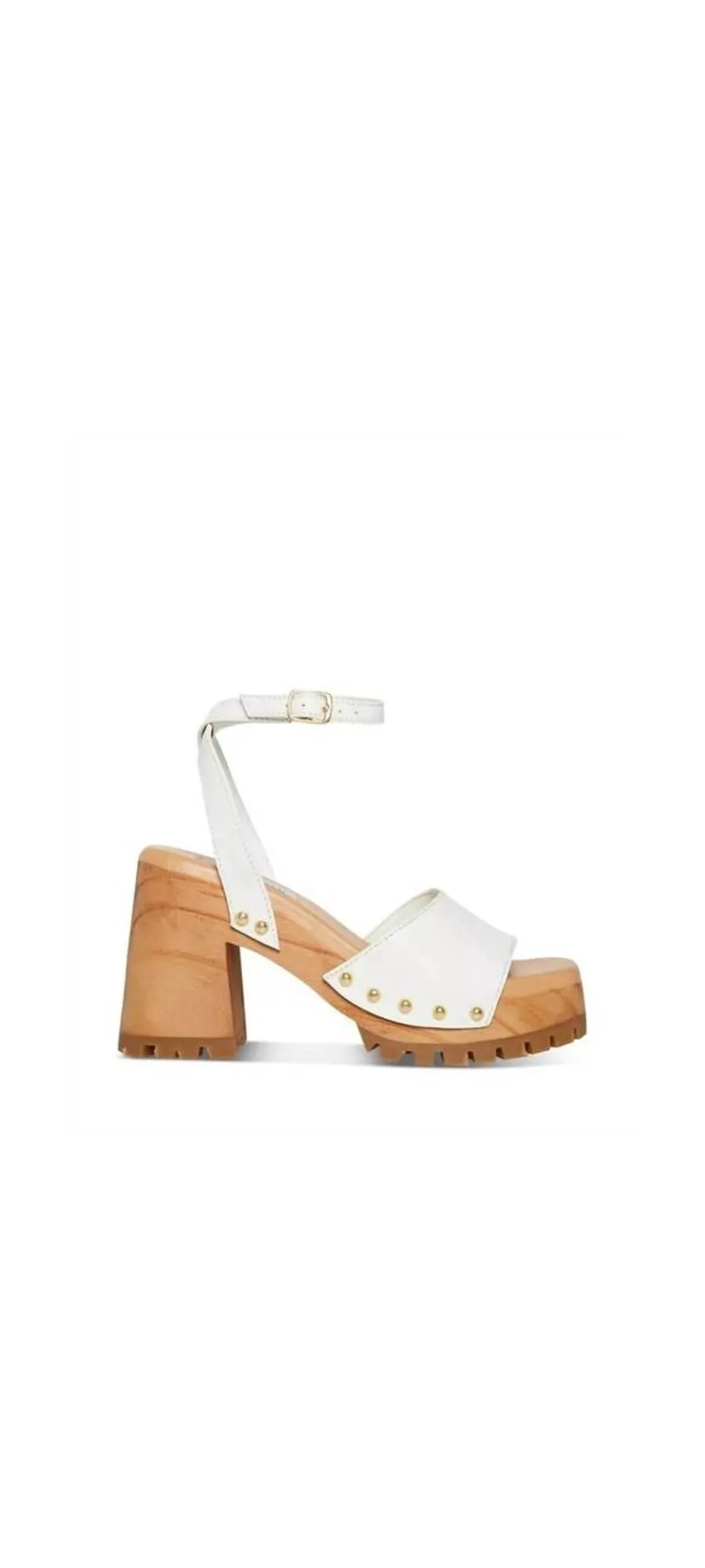 Squared Open Leather Ankle Ocala Toe Steve White Sandals Exquisite Strap Don't miss it Madden Platform