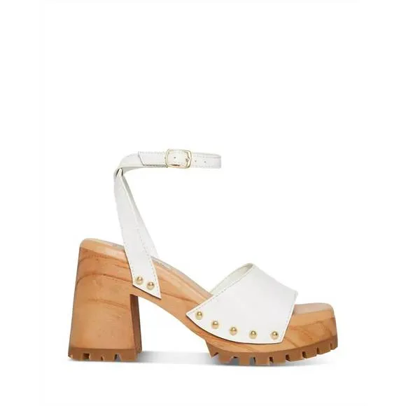 Squared Open Leather Ankle Ocala Toe Steve White Sandals Exquisite Strap Don't miss it Madden Platform