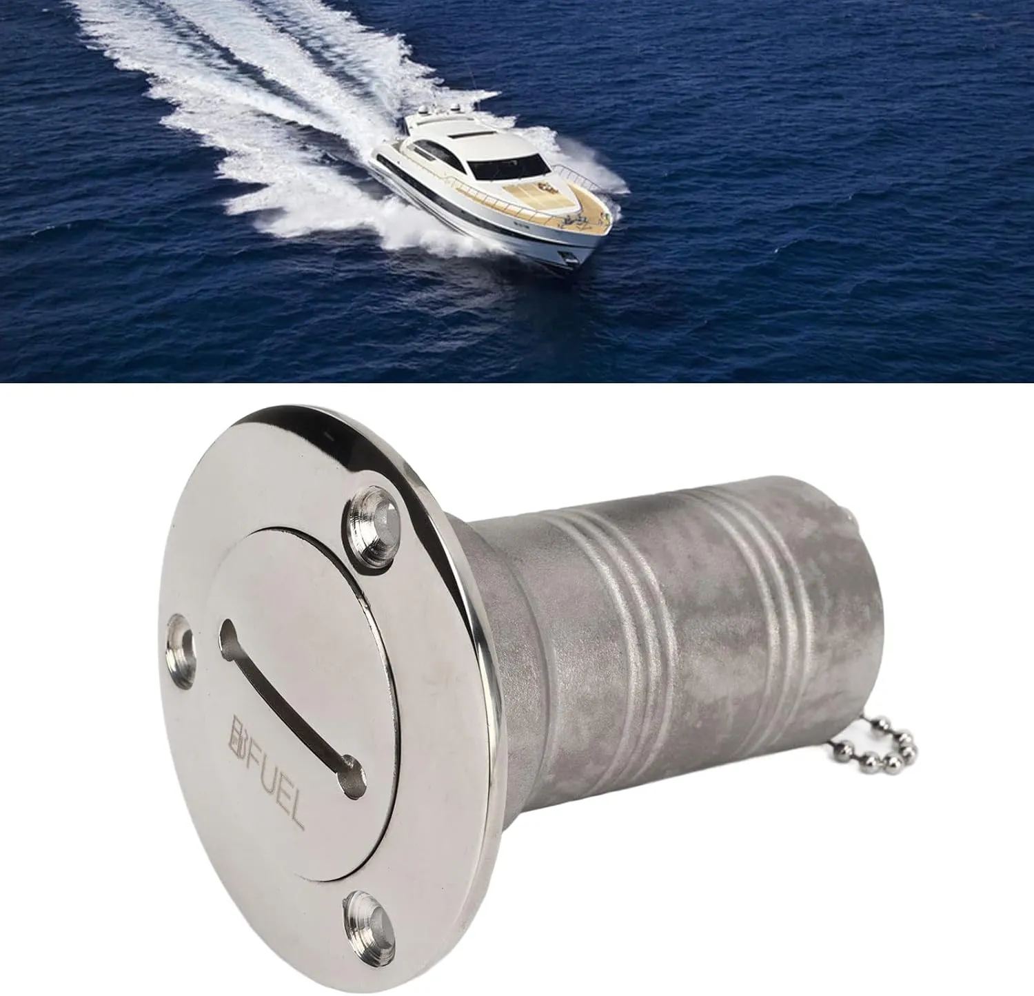 Stainless Steel Boat Fuel Deck Filler, s 316 Stainless Steel, Airtight Seal, for Yachts, Ships, Trailers, Marine Fueling Systems
