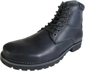 Steve Madden Mens Crosserr Lace Up Boot Shoe, Black Leather, US 7.5
