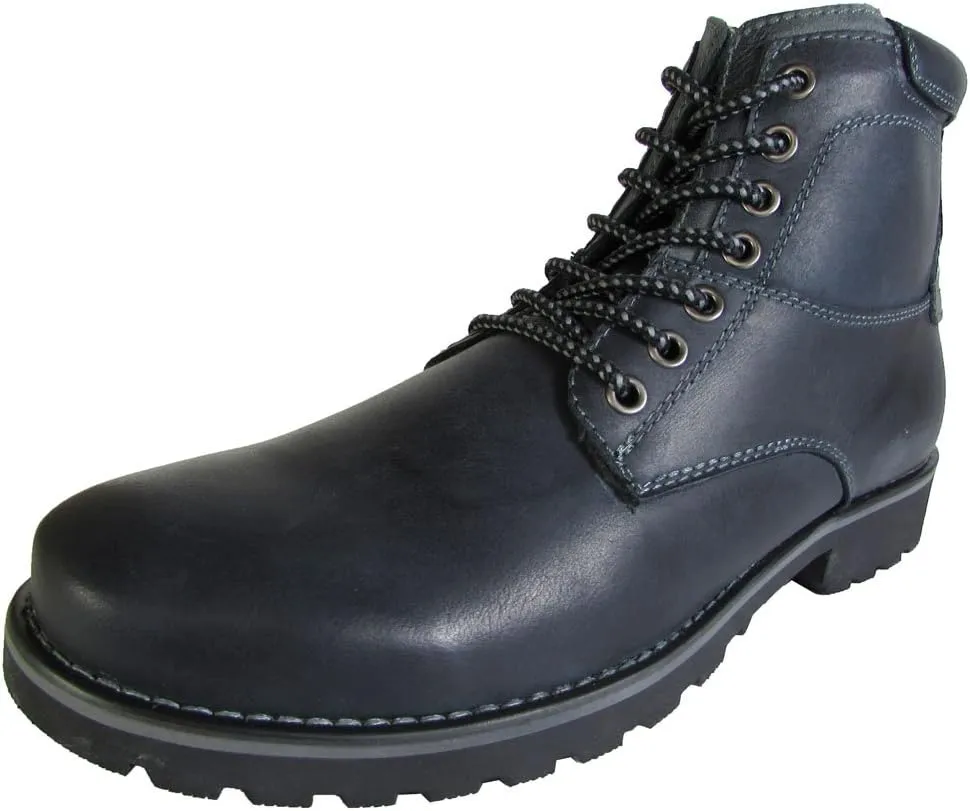 Steve Madden Mens Crosserr Lace Up Boot Shoe, Black Leather, US 7.5
