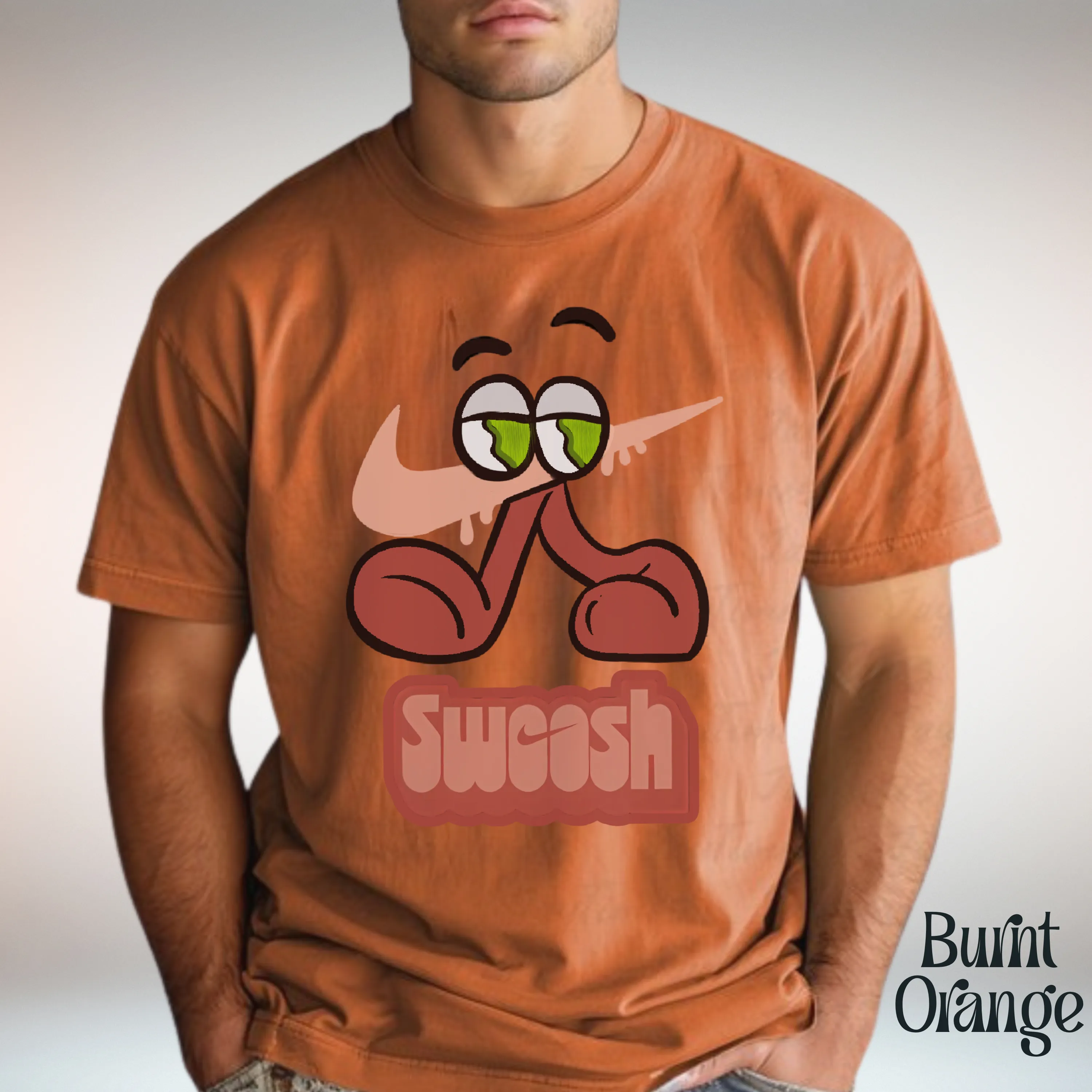 “Swoosh’d Out” Tee – Matches Jordan 13 Retro Dune Red