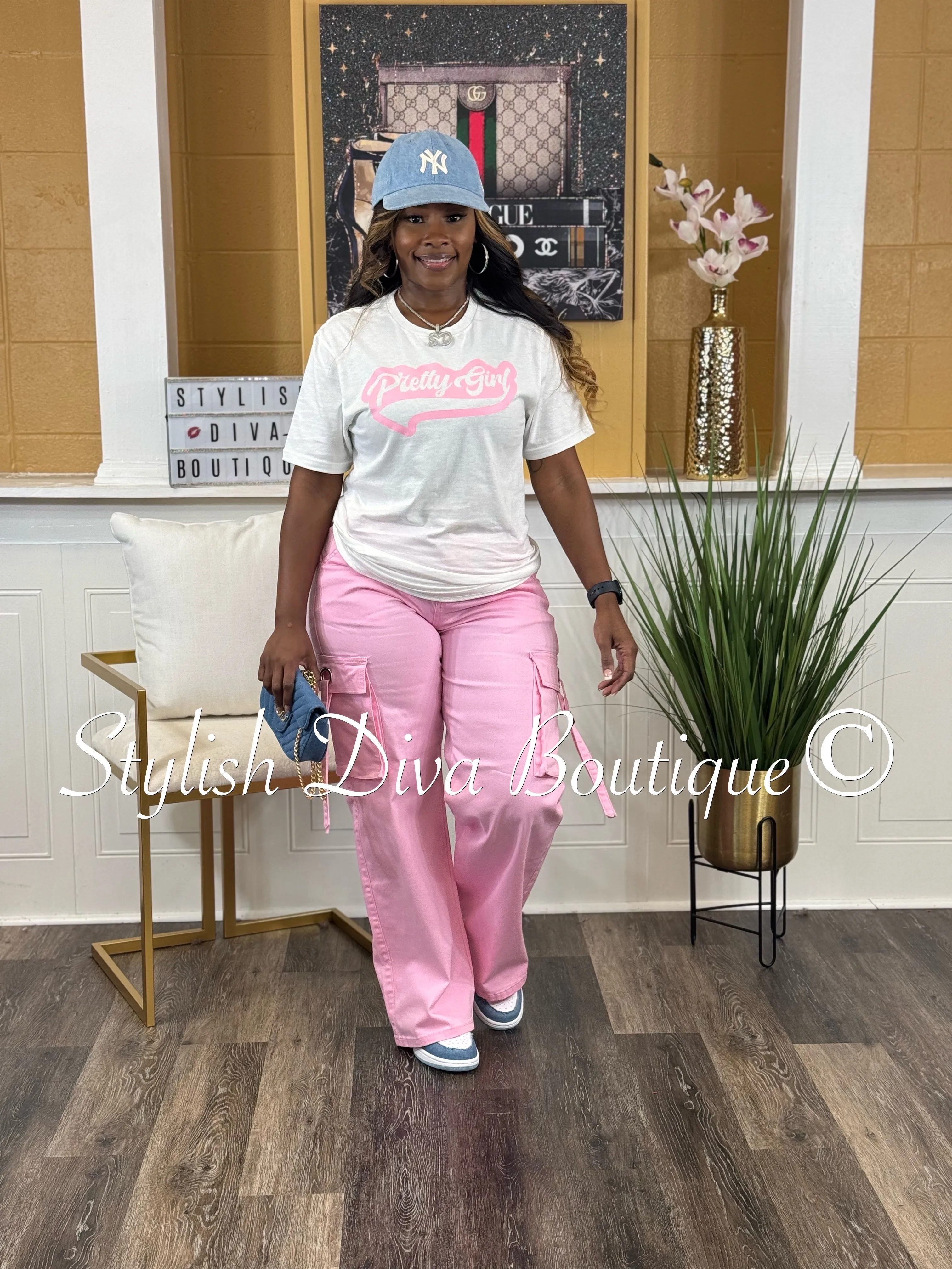 Take You There Cargo Pants up to 3XL (Pink)
