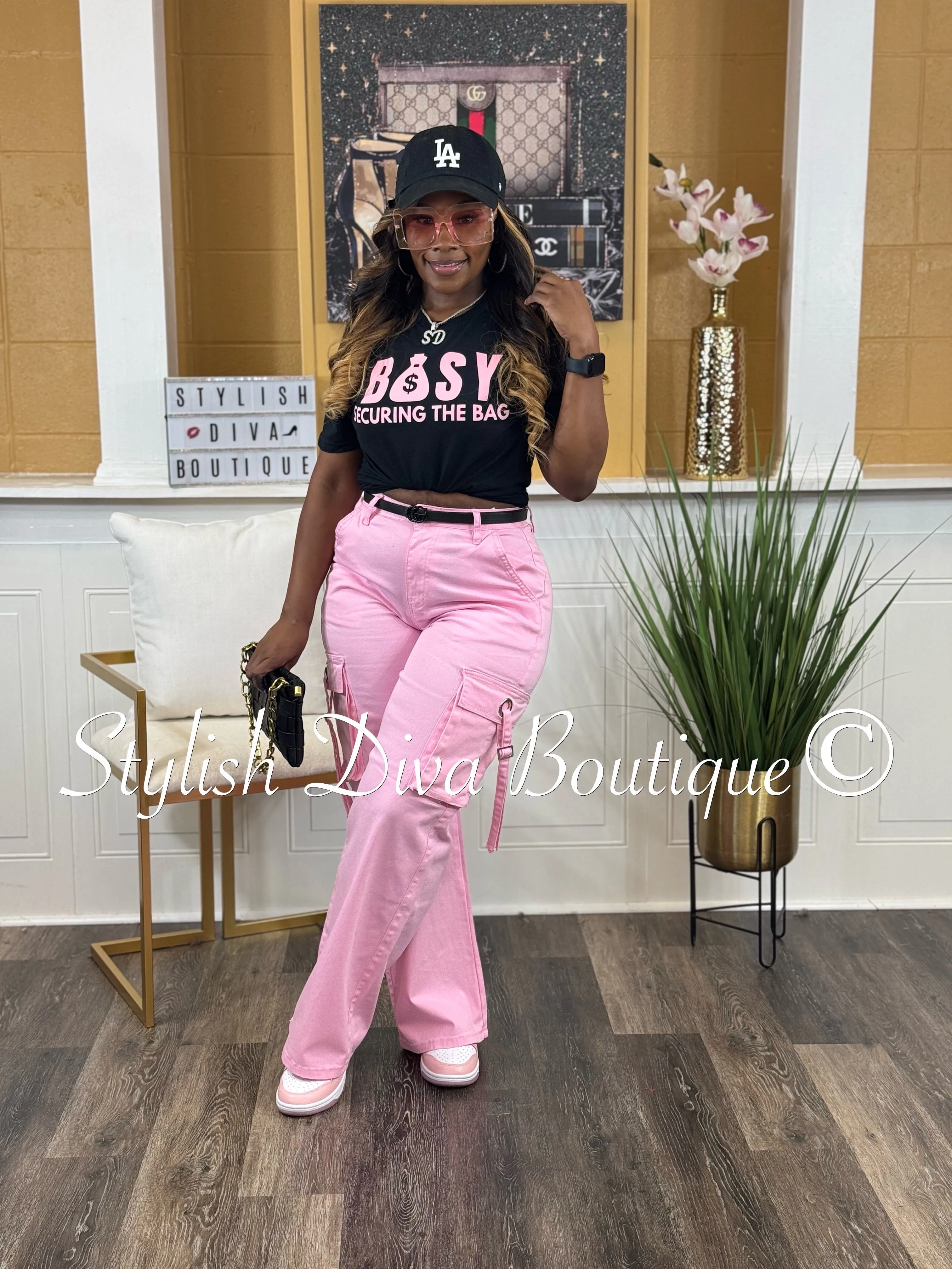 Take You There Cargo Pants up to 3XL (Pink)