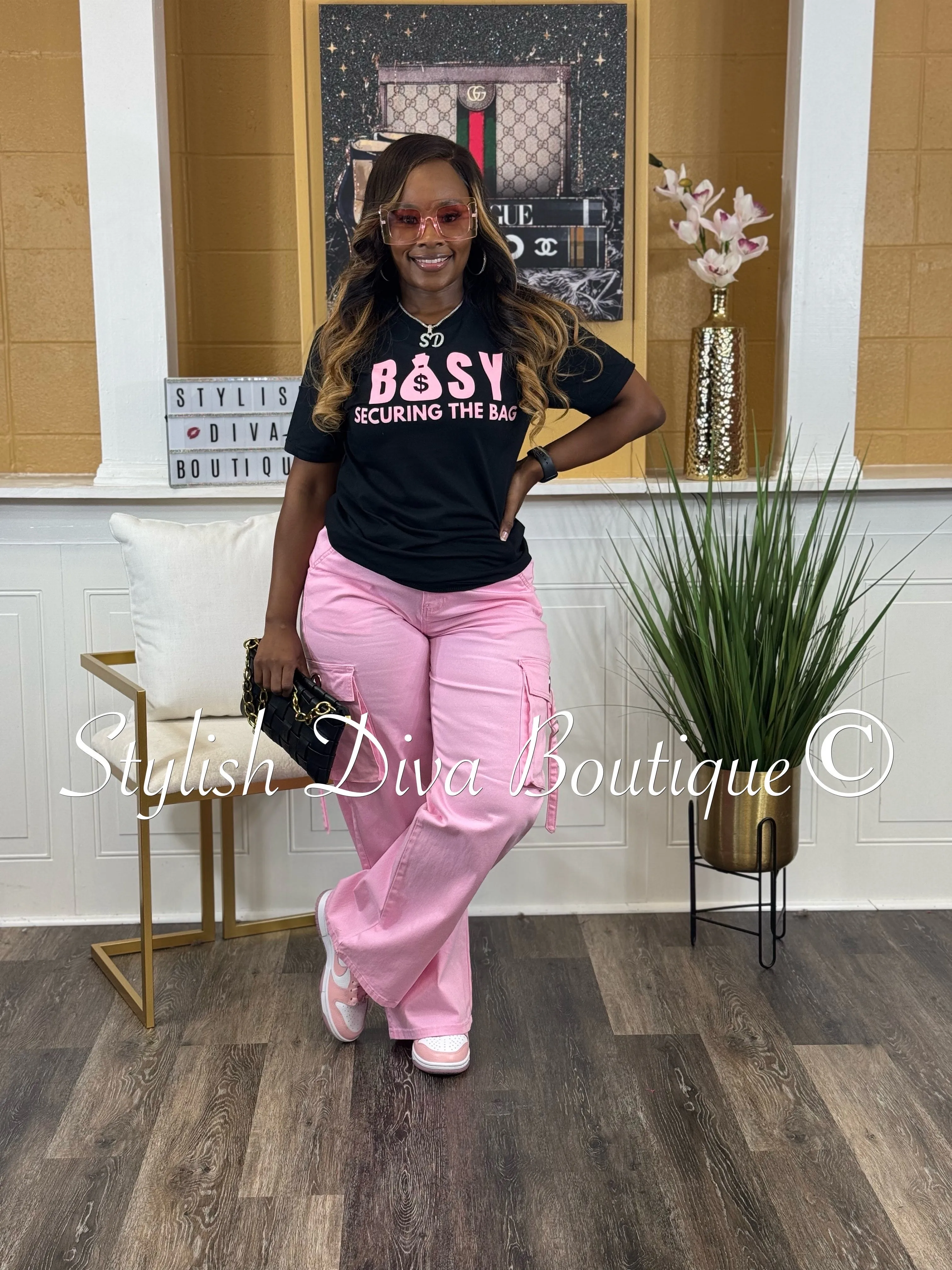 Take You There Cargo Pants up to 3XL (Pink)