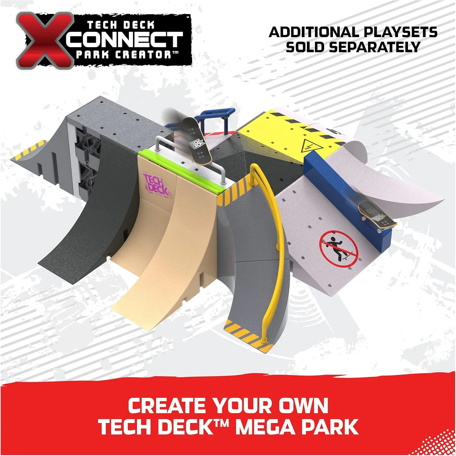 Tech Deck, Sk8 Garage X-Connect Park Creator, Customizable and Buildable Ramp Set with Exclusive Fingerboard, Kids Toy for Boys and Girls Ages 6 and up