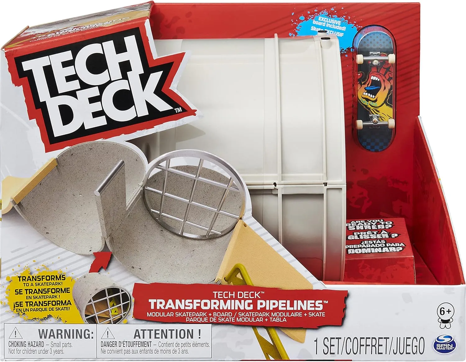 Tech Deck Transforming Pipelines, Modular Skatepark Playset and Exclusive Fingerboard