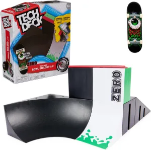 Tech Deck X-Connect Starter Set - Bowl Builder 2.0 Ramp Set with Authentic Zero Fingerboard and Accessories, from 6 Years
