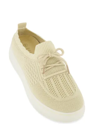 Textured Knit Platform Sneakers