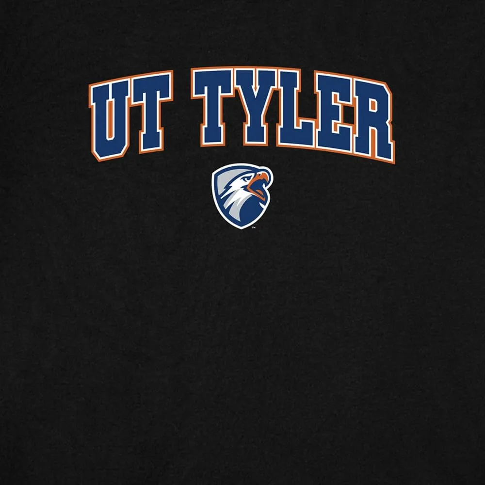 The University of Texas at Tyler Arch Logo Black Women's Cap Sleeve Baby Rib Crop Top