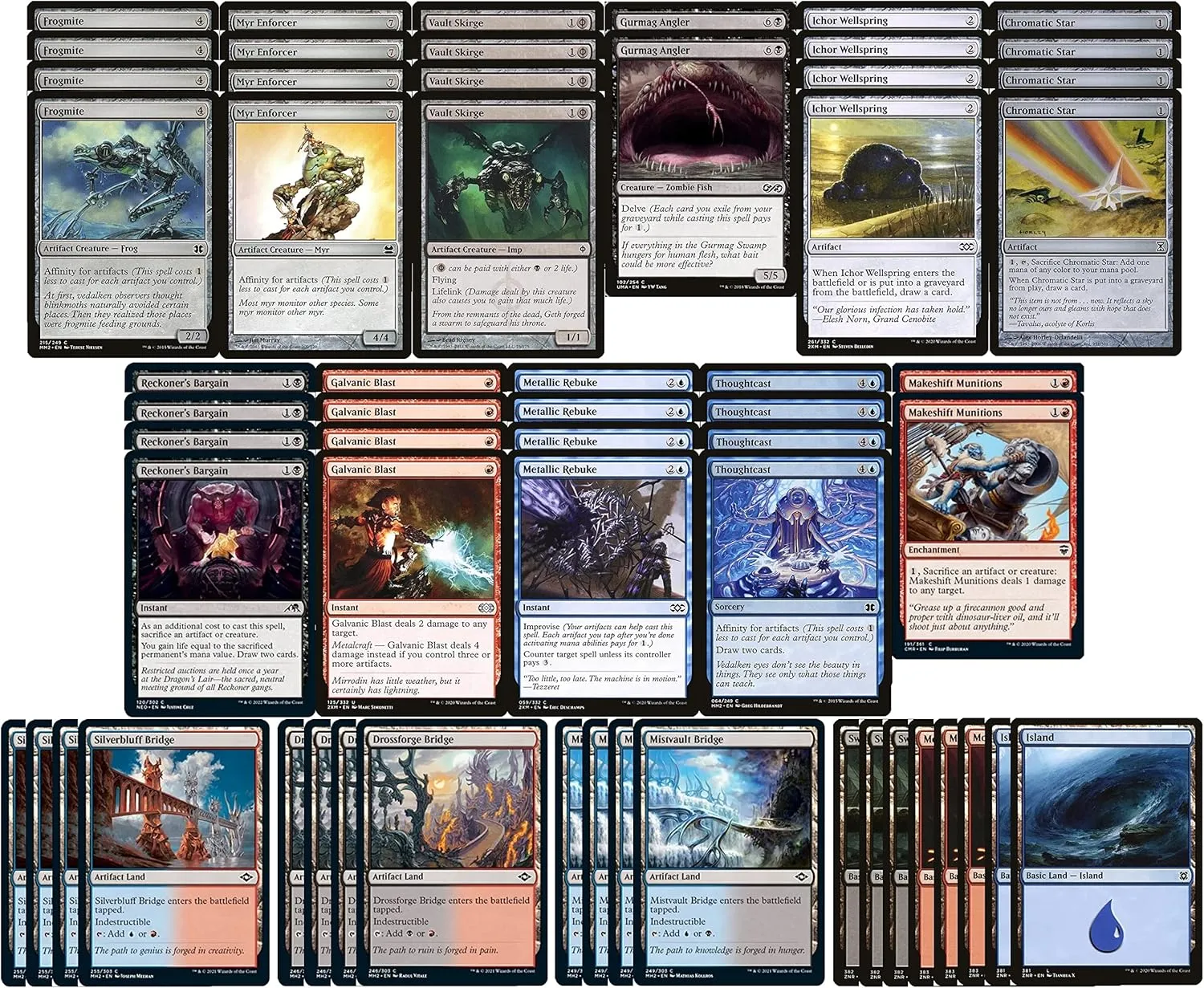 Tier 1 Grixis Affinity Pauper Deck - Custom Built - Magic The Gathering - MTG - 60 Card